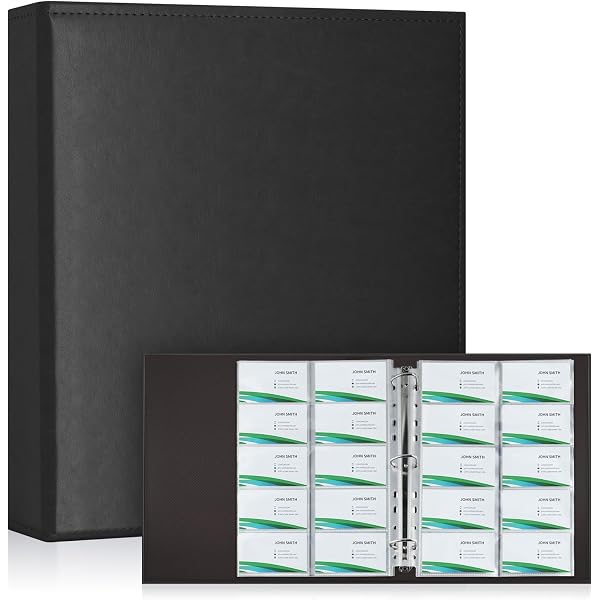 Classeur Anneaux Durable Visifix A4 - 400 Cartes De Visite - 20 Pochettes - Intercalaires A-Z - Anthracite