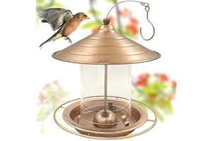 Zeqeey Mangiatoia per uccelli in metallo da appendere all'esterno per l'alimentazione di fringuelli selvatici pettirossi