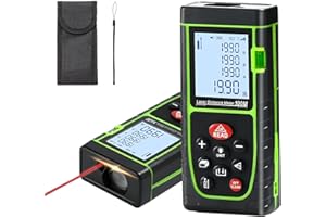 GOYOJO Laser Measure Device 40/60/100m ±3mm, with M/In/Ft Unit Electronic Digital Lazer Measurement Tool, Angle Sensor, Backlit Led, IP54 Waterproof for Interior Design, Home Customisation, Project Surveying