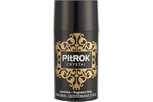 PIT ROK PitROK Original Crystal Natural Deodorant Stick 1x100g. Refillable 'Push-Up' Format. Vegan, Cruelty Free, Fragrance Free. Sensitive Skin.