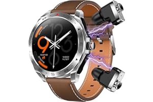 Hipipooo Montre Intelligente T95 2 en 1 Bluetooth écouteur HiFi Musique écouteurs Hommes Femmes Sport Fitness Tracker Smartwatch Casque(T95-Argent)