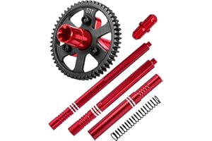 hopsupRC RC Center Drive Shaft CVD & 57T Metal Slipper Clutch 0.8 Pitch Upgrades Part for 1/10 Arrma Granite Senton Vorteks Big Rock 3S/Kraton Outcast 4S 1/8 Typhon 3S,Replace ARA310948,Red