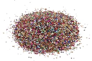 JKDHJK 200g Glasbruchstein Glitzersteine 2-3mm Dekorative Steine Unregelmäßige Metallscherben Geeignet Für Nailart Diy, Schmuckverschönerung, Harzformen, Basteln (bunte Mischfarbe)