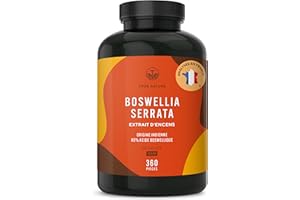 Boswellia Serrata | 2.000mg - 360 Gélules - 85% d'Acide Boswellique - Bien-être, Articulation - Encens Indien - Ayurveda, Vegan - Sans: Additifs, Lactose & Gluten - TRUE NATURE