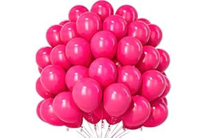 Teselife Palloncini Fucsia, 100 Pezzi 12 Pollici Palloncini Fucsia Opachi, Palloncini in Lattice Fucsia per Donne Ragazze Compleanno Anniversario Matrimonio Fidanzamento Baby Shower Decorazioni