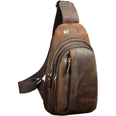 ZOMAKE Sacoche Homme Bandoulière 7L - Sac Poitrine Léger Voyage Randonnée Orange
