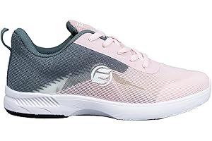 Elite Dash Bowlingschuhe für Damen, universelle Gleitsohlen, Ultraleicht, Mono-Mesh, athletischer Stil für Bowler, grau/pink, 38.5 EU