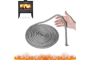 SYHDFXKNP Junta Cristal Chimenea Junta para Chimenea 6mm x 2.5m Junta Chimenea de Leña Junta Puerta Chimenea Cordon Chimenea Cuerda Fibra de Vidrio Junta Refractaria para Chimeneas y Estufa (Φ 6mm x 2.5m)