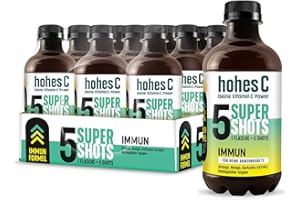 ‎HOHES C Hohes C Super Shots Immun (12 x 330ml) – Starke Abwehrkräfte mit Orange, Mango, Ingwer, Kurkuma-Extrakt – vegan, ohne Zuckerzusatz & Konservierungsstoffe