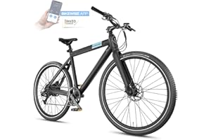 ‎BLUEWHEEL ELECTROMOBILITY BLUEWHEEL City E-Bike 28" Leichtgewicht I Deutsche Qualitätsmarke | EU-konform E-Fahrrad | 7 Gänge, 250 W Hinterradmotor für 25 km/h | Elektrofahrrad mit App, integr. Handyhalterung I BUTEO