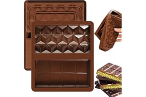 RZCOMP Chocolate Moulds Dubai,Thick Chocolate Moulds Silicone Deep Chocolate Bar Moulds Big Chocolate Molds for DIY Baking Candy Silicone Ice Cube Maker 2PCS