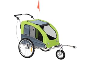 ‎PAWHUT PawHut 2-in-1 Dog Trailer Jogger Bicycle Trailer 155 x 83 x 108 cm