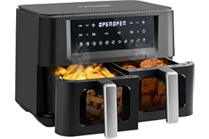 Vytronix GF DD9L Family Size Dual Zone Air Fryer 2 Drawer 9L Viewing Window | Efficient 2400W with Rapid Air Circulation | Fully Adjustable + 11 Pre-sets for Healthy Oil Free & Low-Fat Cooking
