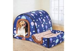 qing yun Grande cuccia per cani di lusso, calda e lussuosa, XL XXL, per interni ed esterni, cuccia per cani di grandi dimensioni, grotta igloo, per interni ed esterni, lavabile (L 60 x 48 x 43 cm, C)
