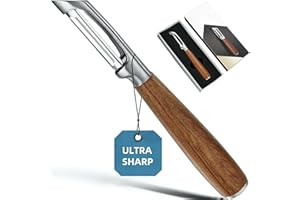 THREEPACERS Vegetable Potato Peeler for Kitchen,Premium Stainless Steel Potato Fruit Peeler with Real Wood Handle,Ultra Sharp and Durable Blade