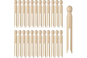 LOLYSIC 100 Pcs Dolly Pegs, 11cm Natural Wooden Dolly Pegs for Washing Lines, Vintage Dolly Wooden Clothes Pegs for Washing Line Hanging Clothing Crafting DIY