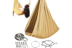 Kid Swing Chair -swing Seat, 110x39 Inches Polyester Material Elastic Support | Child Sensory Hammock - Hardware Feature Plus Boys, Girls, Bedroom, Garden, And Patio Use