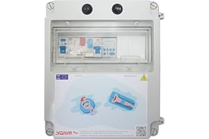 SWIMHOME Tableau électrique pour Piscine avec Garde-Moteur, Horloge et préparation pour Un transformateur (Non Inclus) (jusqu'à 2 CV (6-9A)