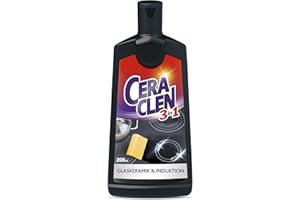RECKITT Hemir Ceraclen Limpiador y cuidado para vitrocerámica e inducción y acero inoxidable – limpieza, brillo y cuidado – 1 x 200 ml