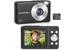 LECRAN Digital Camera, FHD 1080P 44MP Digital Compact Camera Portable Digital Cameras with 2.4" LCD Screen Anti-shake Rechargeable Photography Camera Vlogging Camera for Beginners,Boy,Girl (No SD card)
