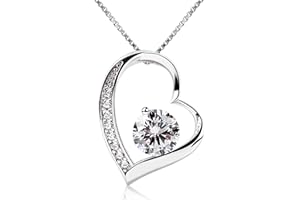 B.CATCHER B. Catcher - Collar de plata con colgante de corazón de plata y circonita cúbica