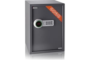Brihard Business XL Coffre-Fort avec Serrure électronique, 50x35x36cm (HxWxD), Gris Titane