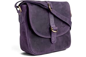 J. Wilson London - Designer 100% Pure Genuine Real Distressed Vintage Hunter Leather Handmade Unisex Crossover Shoulder Messenger Briefcase Bag