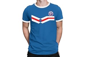 TEE SPIRIT Iceland - Mens Retro Style Football Organic Cotton T-Shirt