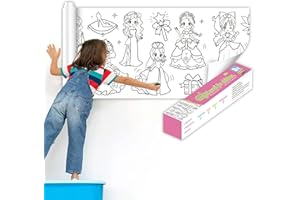 Feliciay Rollo de dibujo para niños, rollo de papel para colorear para niños, rollo de papel de dibujo, papel de arte de dibujo de bricolaje, papel de libro para colorear, pintura de bocetos