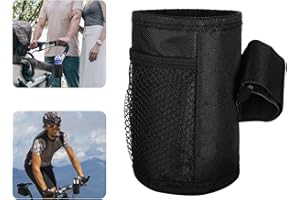 AUSWALAR Bike Water Bottle Holder,Insulated Bicycle Cup Holder with Mesh Phone Pockets,for Mountain Bike, Scooter, Folding, Road Bike, Boat, Wheelchair