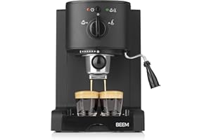 BEEM ESPRESSO PERFECT Macchina per caffè espresso – 20 bar | per polvere da espresso, cialde e capsule | ugello per schiuma di latte per le specialità del caffè preferito | piastra riscaldante