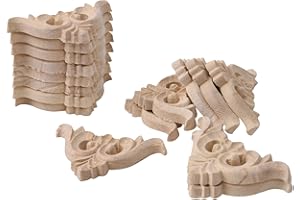 Yibuy, 16 cornici in Legno Intagliato ad Angolo, per armadietti Tipo C-15, 2 x 2 50x50mm Lunghezza Laterale