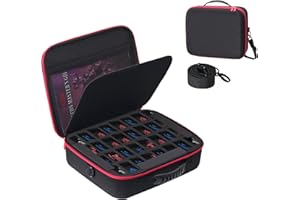 MADCAT Custodia in miniatura, con 64 scomparti, con vassoi in schiuma a doppio strato che assorbe gli urti per Warhammer 40k, DND e altri modelli da 32 mm, con tracolla regolabile e tasca con cerniera,