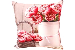 CB Home & Style Outdoor Garten Kissen Wasserabweisend Wasserfest 45 x 45 cm mit Füllung (Des1Tulpen)