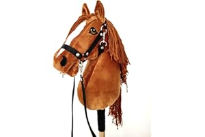 HORSE & TOYS Steckenpferd A4 (Pferd auf einem Stock) Hobby Horse A4 komplett mit Kantar wie auf dem Foto (pomarańczowy)