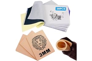 Emalla - Kit de Tatuaje con Piel Falsa y Papel de Transferencia - 23 Piezas para Práctica de Tatuajes
