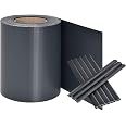 Produktbild von Juskys PVC Sichtschutzstreifen Doppelstabmatten Zaun 4er Set 4 Rollen 35m X 19cm Befestigungsclips Zaunfolie Sichtschutz Windschutz Hellgrau