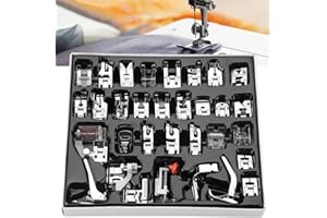 BOABY Prensatelas Kit para Máquina de Coser, 32 Piezas/Set de Prensatelas para Coser, Multifunción Accesorios para Máquinas de Coser Domésticas Kit de Prensatelas de Aleación de Baja Caña
