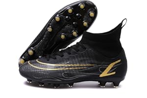 XINGHUANHUA Scarpe da Calcio Scarpe da Calcio per Ragazzi con Suole Dorate Scarpe da Calcio per Studenti Scarpe da Allenamento per Erba Scarpe da Calcio All'aperto
