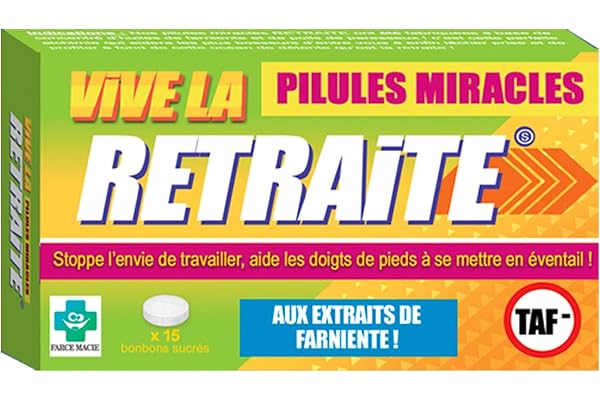 STC - Boite de Médicament Bonbon Humoristique ? Pilules Miracles Retraite