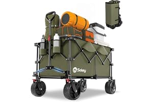 Sekey XXL Plus rullvagn vikbar med bromsar 200 l 150 kg lastbar, 17 x 10 cm extra breda däck all terräng rullvagn, patenterad