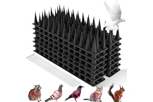 OFFCUP Taubenabwehr Spikes Kunststoff 3,15m /14 Stück Vogelabwehr Spikes mit 10 Kabelbindern Taubenspikes Vogelschreck für Balkon Dach Garten Taubenschreck Halten Sie Katzen Hunde Vögel fern, Schwarz