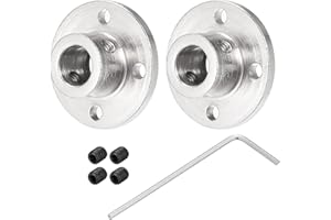 sourcing map 2pcs 10mm Flange Coupling Connector, Shaft Axis Fittings for DIY RC Model Motors, with 4pcs Fastening Screw 1pcs M2 Hex Wrench