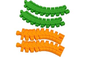 BDBFPAN 4 Stück Farbige Flexschienen Für Brio Eisenbahn Zubehör, Holzeisenbahn Schienen, Erweiterungsset Für Holzeisenbahn, Motorikspielzeug Für Kind 2-6 Jahre