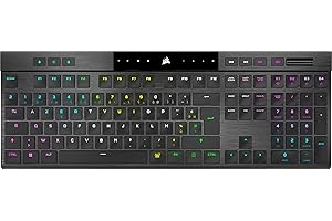 Corsair K100 AIR WIRELESS RGB Clavier Gaming Mécanique Sans Fil Ultrafin - SLIPSTREAM WIRELESS inférieur à 1 ms, Bluetooth, S