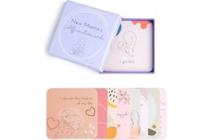 Ariond 31 New Mom Affirmation Cards for Post Partum/Postpartum Self Care with Empowering Messages on the verso of each card | New mom essentials gifts for women after birth