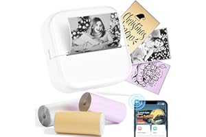 Phomemo Print Pods Mini Printer - M02X Portable Sticker Printer for Phone, Gift Bluetooth Inkless Thermal Sticker Maker for Photo, Learning, Notes, Photos, DIY
