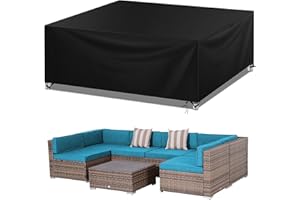 Wanocean Garden Furniture set Covers, Outdoor Patio Furniture Cover Waterproof 420D Oxford Anti-UV Tear-Resistant Rectangular Rattan Furniture Covers 200x200x85cm