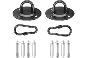 RXXR Zestaw 2 haków sufitowych, fotel wiszący, stal szlachetna, uchwyt do dużych obciążeń do 450 kg, hamak, hak obracany o 180°, do betonu, drewna, hamaka, krzesła, worka na piasek, do treningu sling