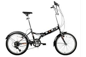 BASIS BIKES Basis Nomad 20" Folding City Bicycle, 6 Speed - Gloss Black